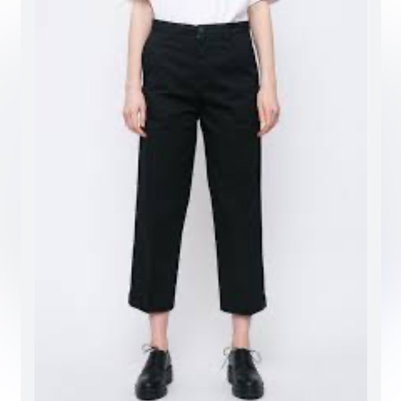 Carhartt WIP Pants - CARHARTT WIP Women's Packard Highwater Pants Navy Blue LC Relaxed Straight 28‎